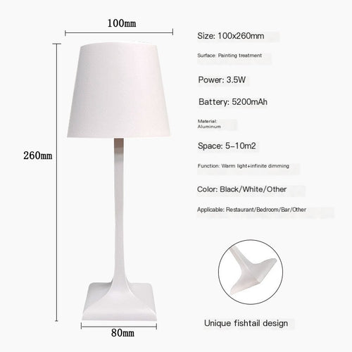 Glownerhome lampara estilo Americana para mesa recargable